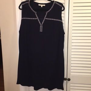daniel rainn lovely blue trimmed dress